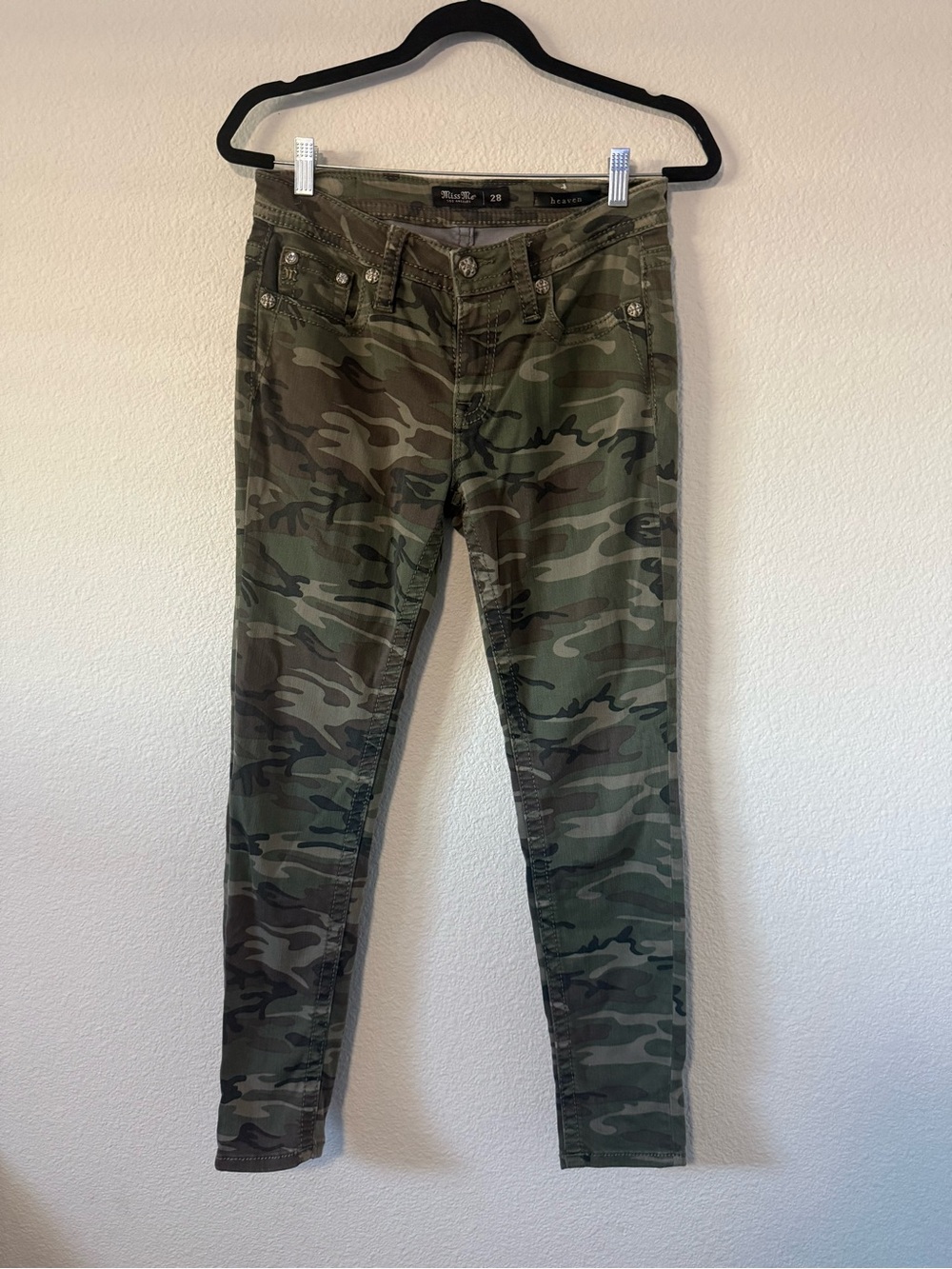 Miss Me Olive Camo Skinny Jeans - Picture 10 of 16